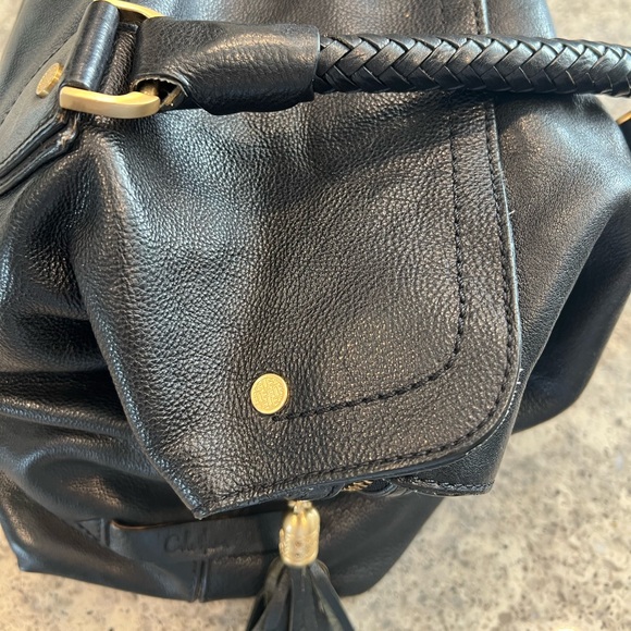 COLE HAAN Gorgeous Leather Black Bag with Tassle - Picture 9 of 13